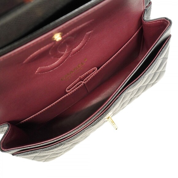 Chanel Matelasse Shoulder Bag with Double Flap and Chain, Caviar Skin, Black,... - Picture 4 of 10